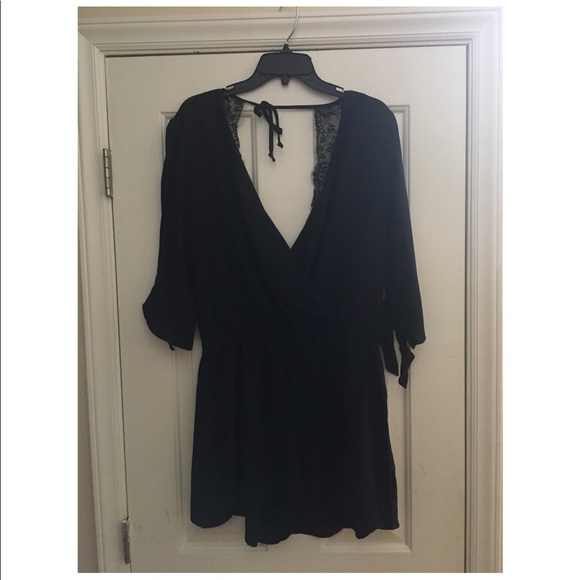 Black Romper with Lacy Back - Picture 4 of 4